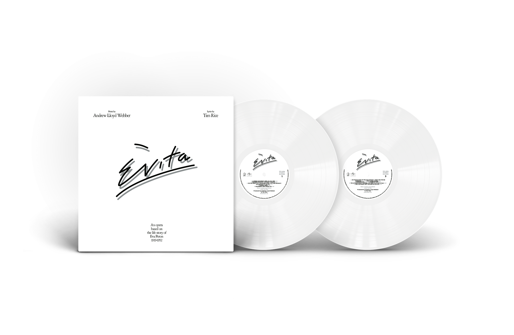 Evita - Andrew Lloyd Webber 2x White Vinyl LP Reissue