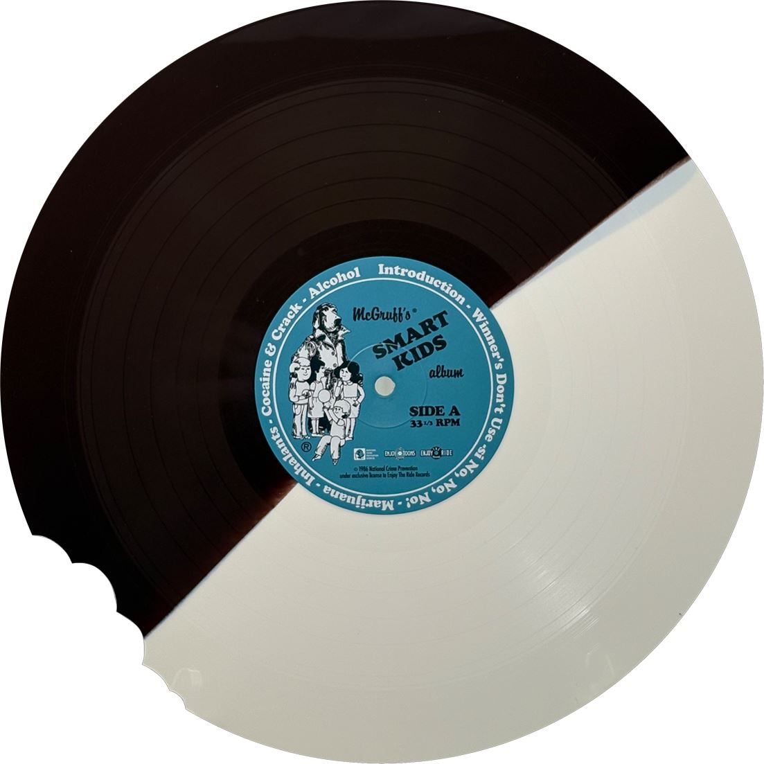 McGruff’s Smart Kids - Mike Hawes 2x Bone & Brown Split Vinyl LP A/B With Die-cut Bite Mark