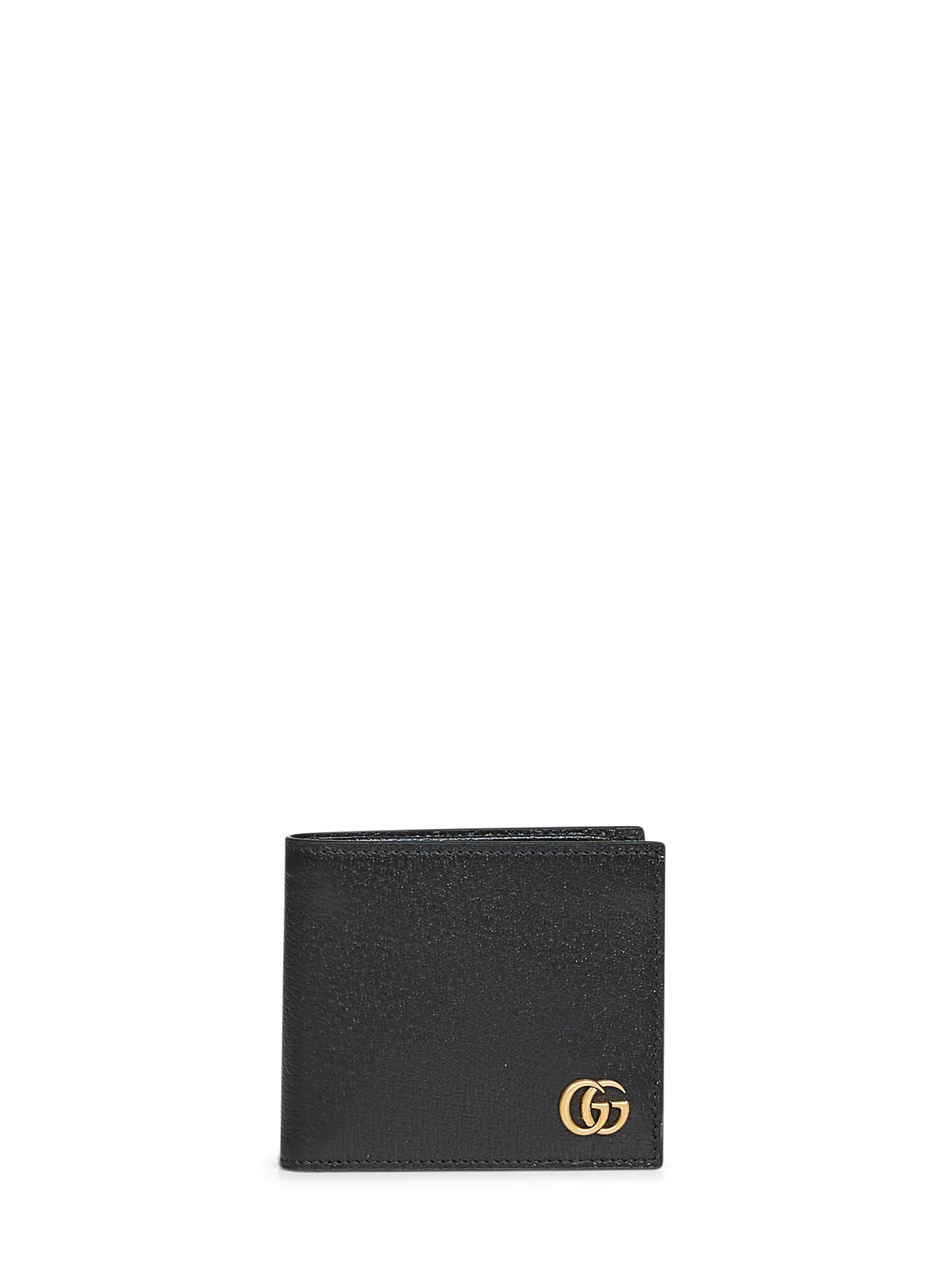 Gucci Men Black Gg Marmont Bi-Fold Card Case Wallet