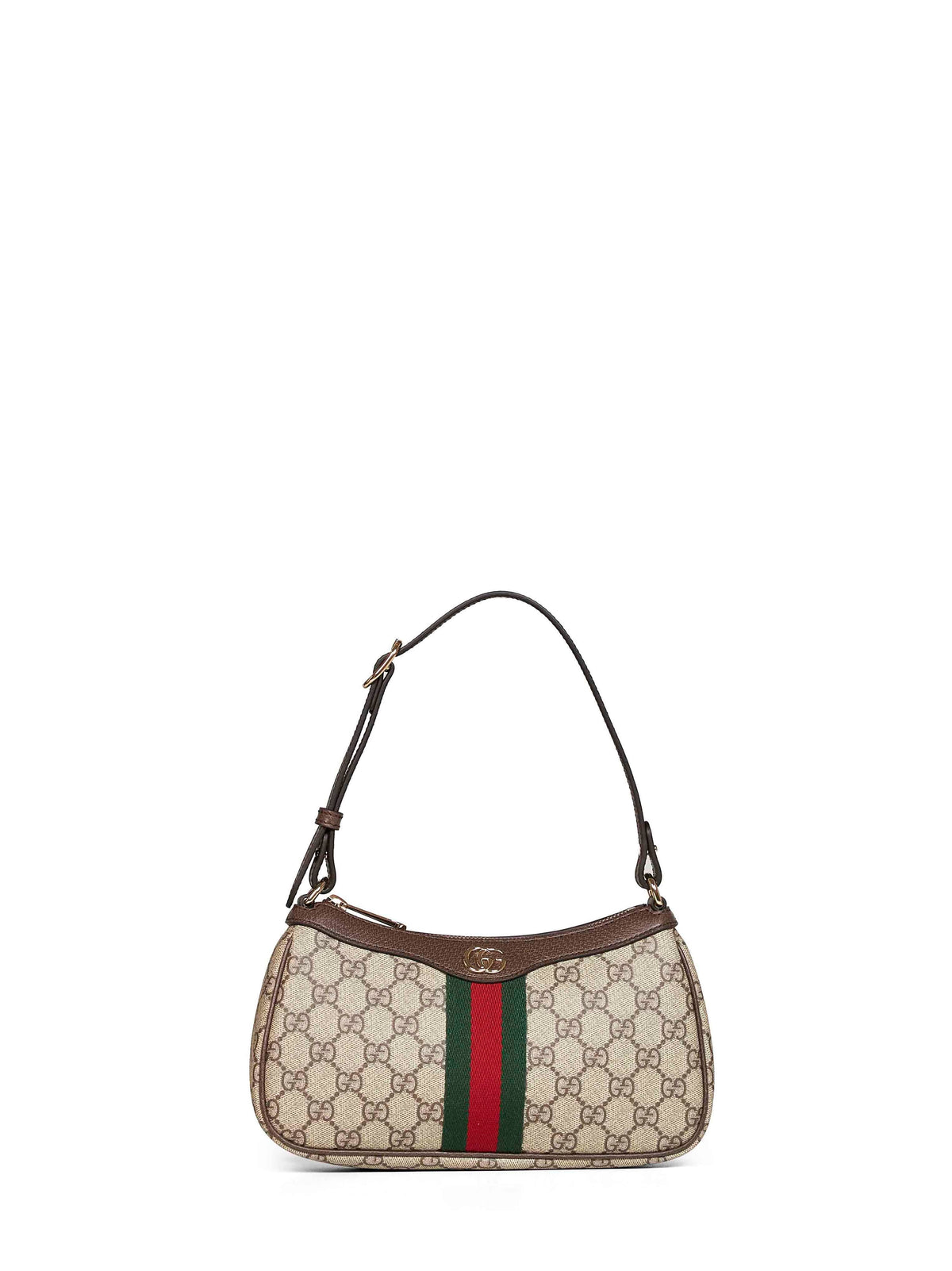 Gucci Women Beige And Dark Brown Ophidia Small Shoulder Bag