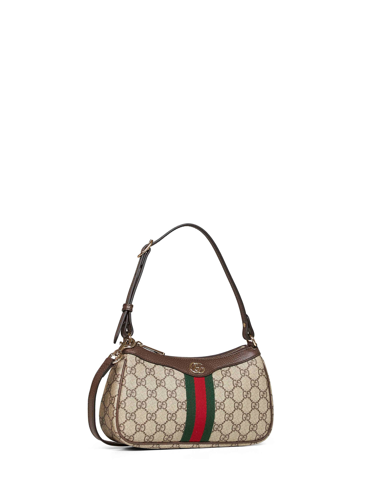 Gucci Women Beige And Dark Brown Ophidia Small Shoulder Bag