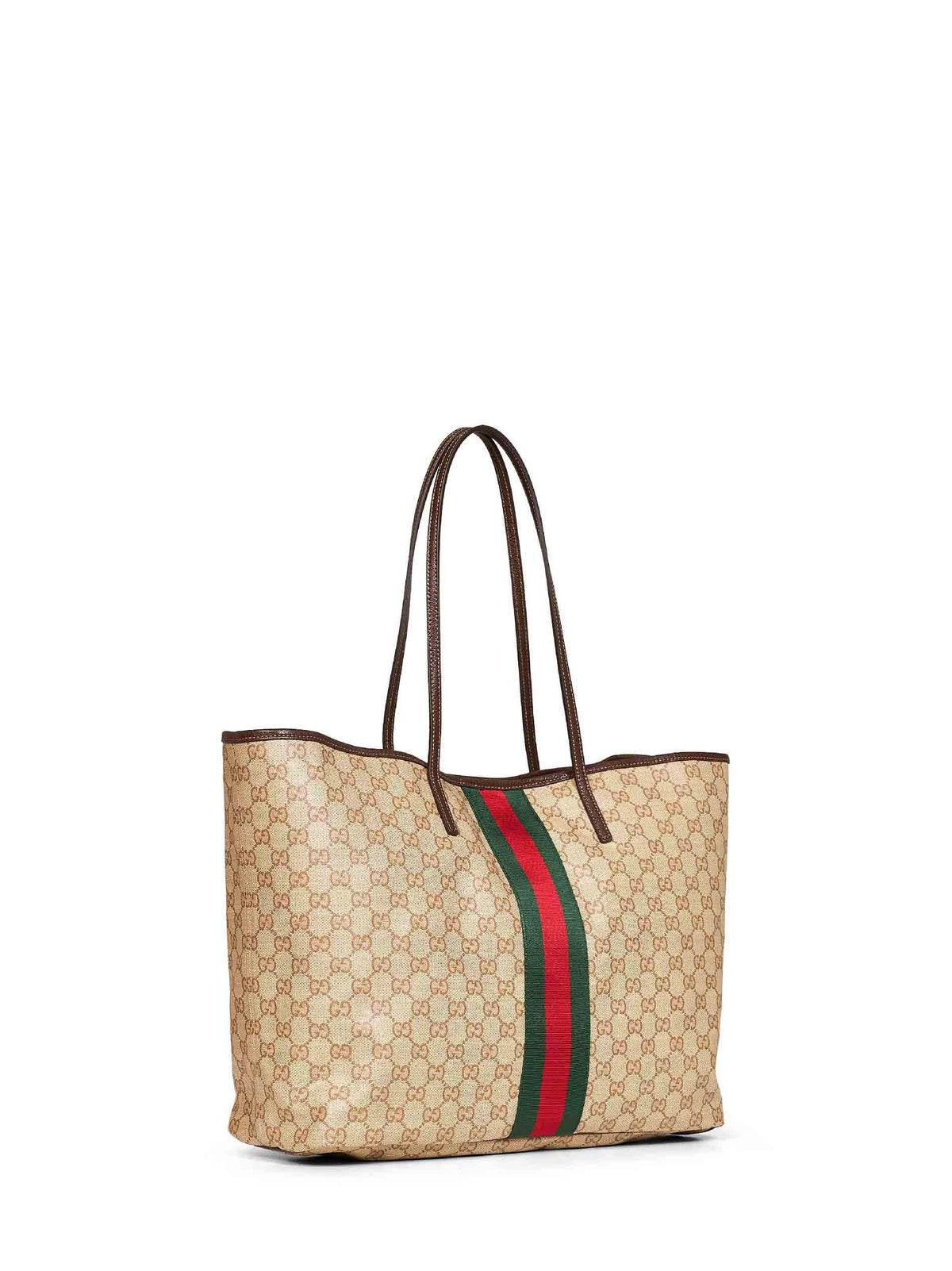 Gucci Women Sand And Dark Brown Gucci Tribeca Large Shopping Bag