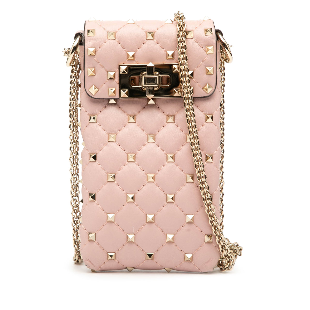 Rockstud Spike Flap Bag Quilted Leather Small