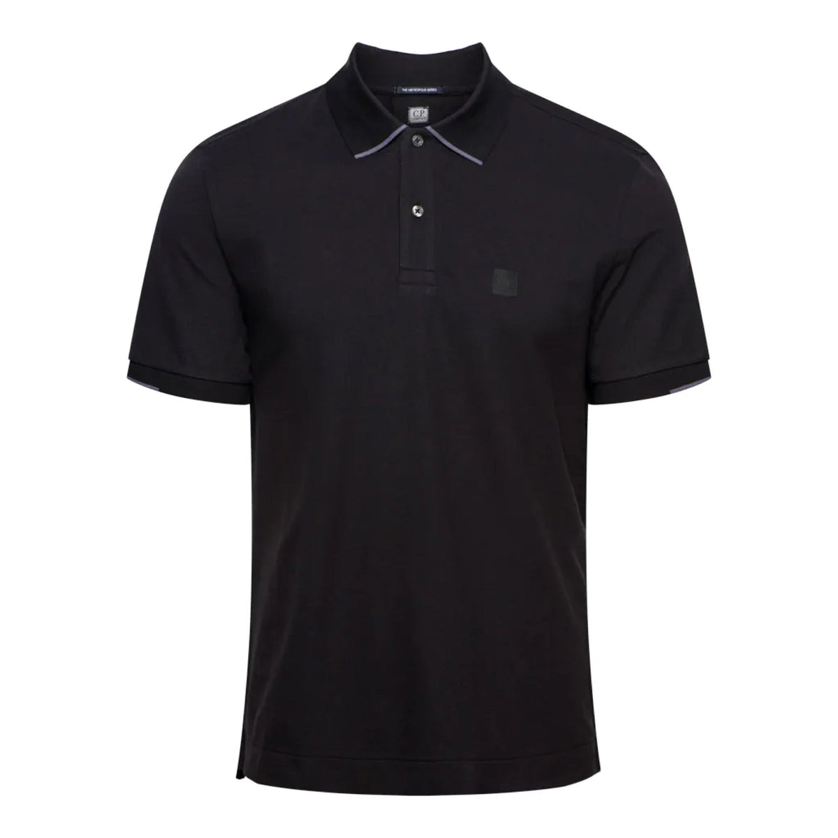 Cp Company Metropolis Series Striped Polo Shirt In Black
