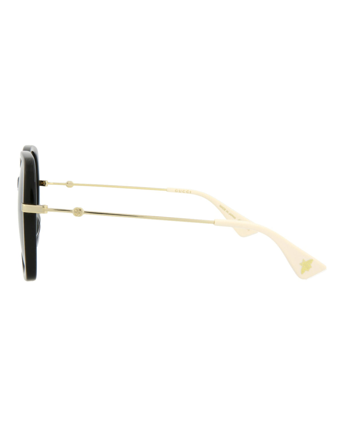 Gucci Womens Square/Rectangle Black Gold Grey Fashion Designer Eyewear