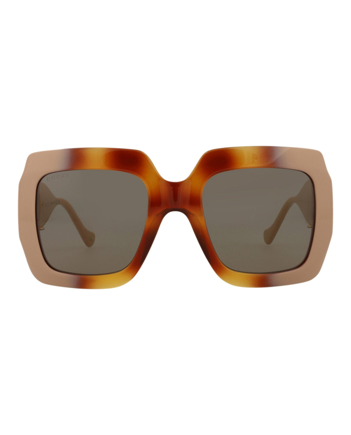 Gucci Womens Square/Rectangle Havana Ivory Brown Fashion Designer Eyewear