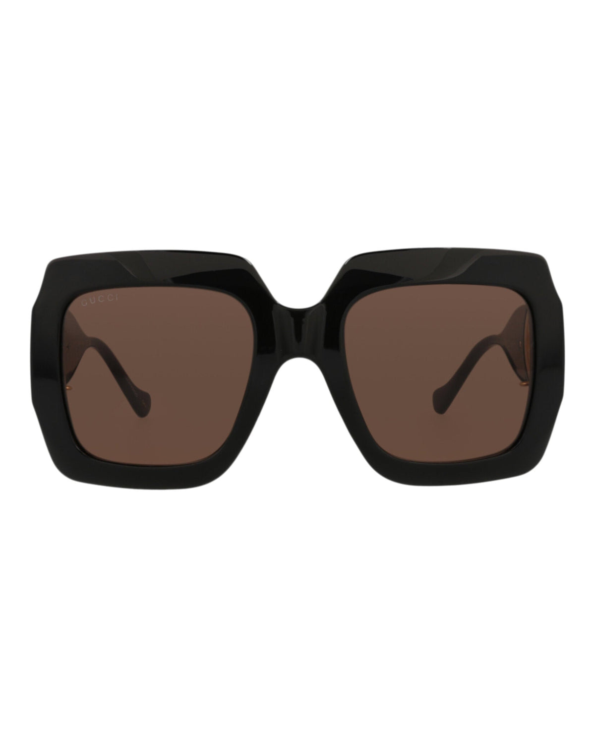 Gucci Womens Square/Rectangle Black Black Brown Fashion Designer Eyewear