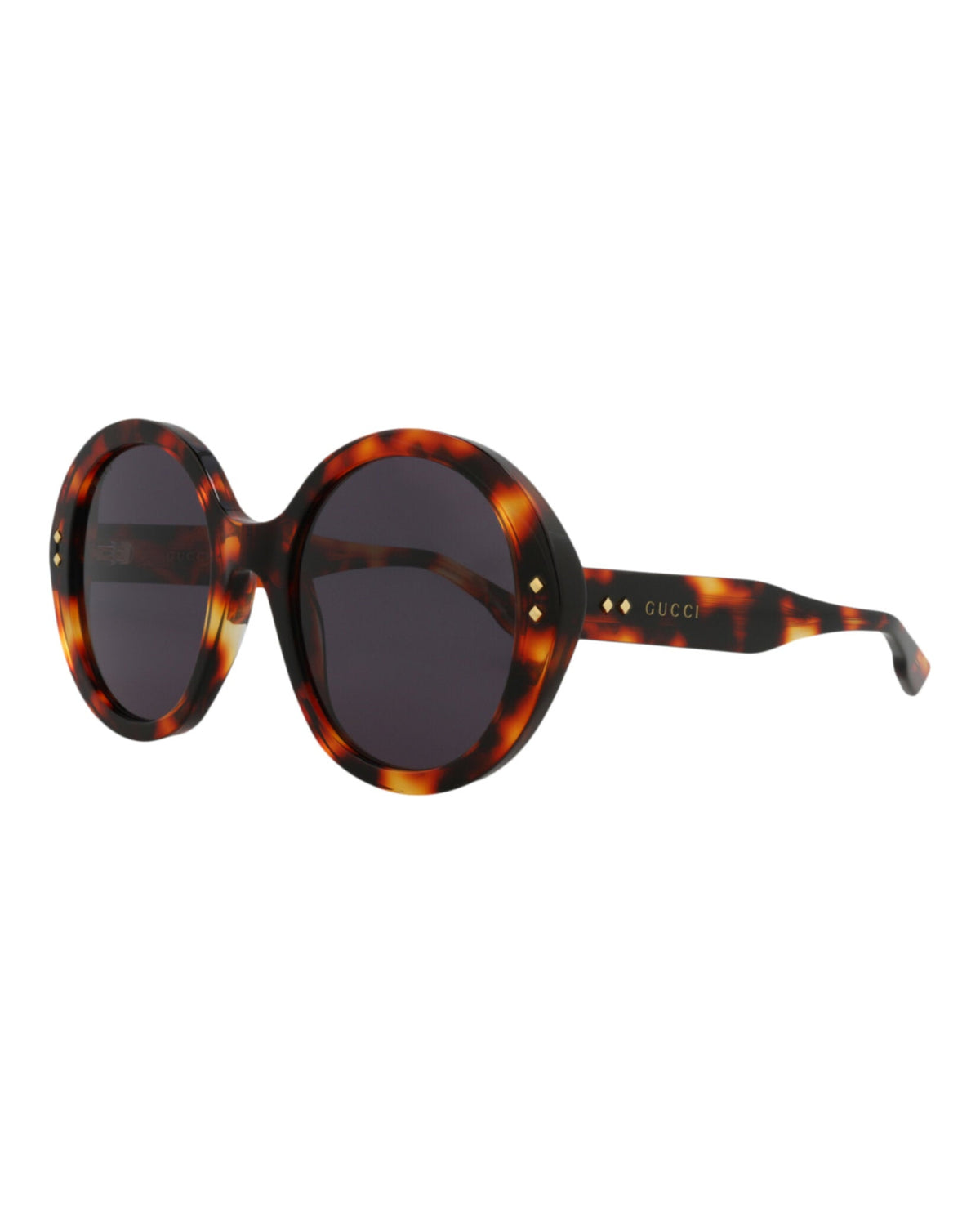 Gucci Womens Round/Oval Havana Havana Smoke Fashion Designer Eyewear