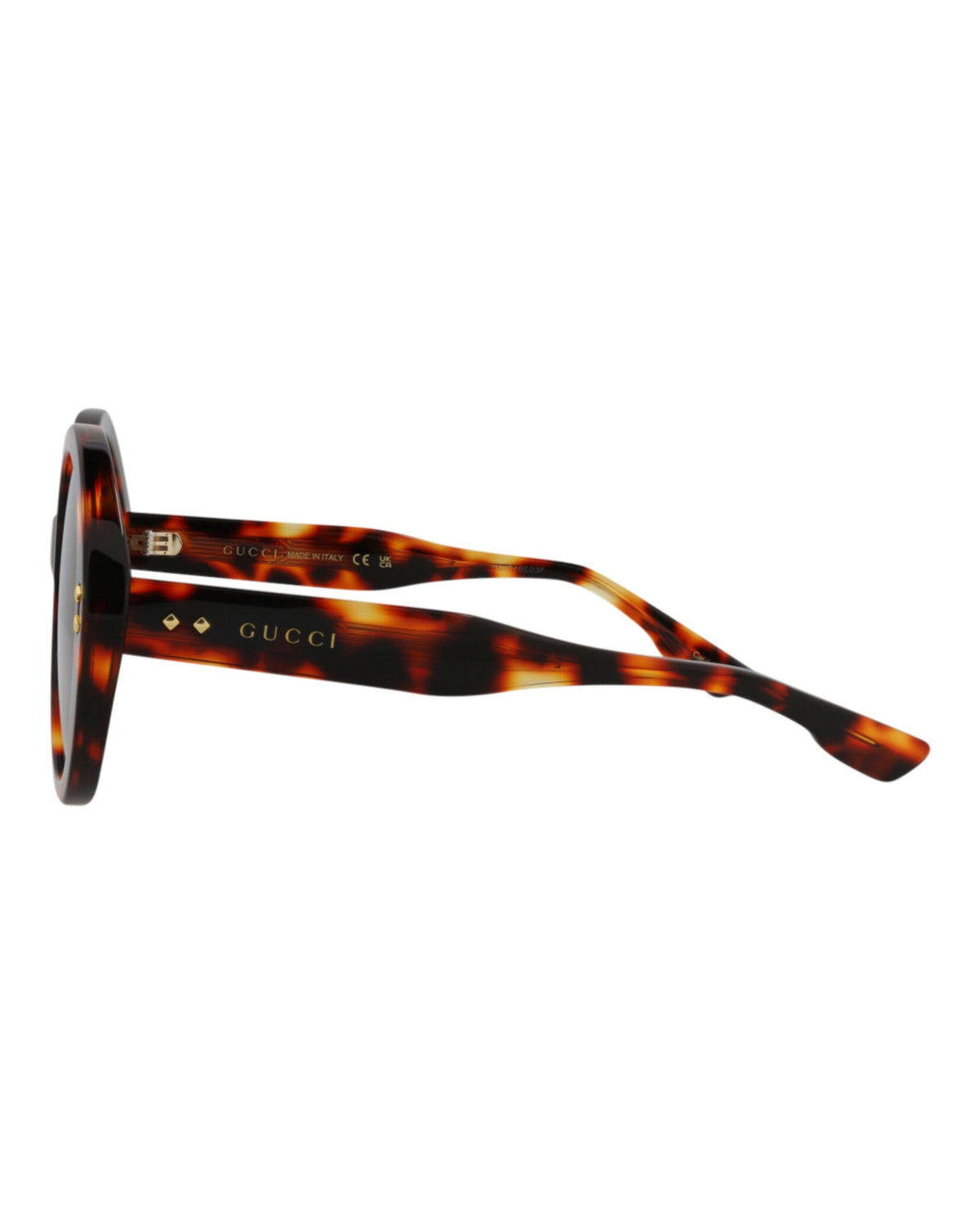 Gucci Womens Round/Oval Havana Havana Smoke Fashion Designer Eyewear