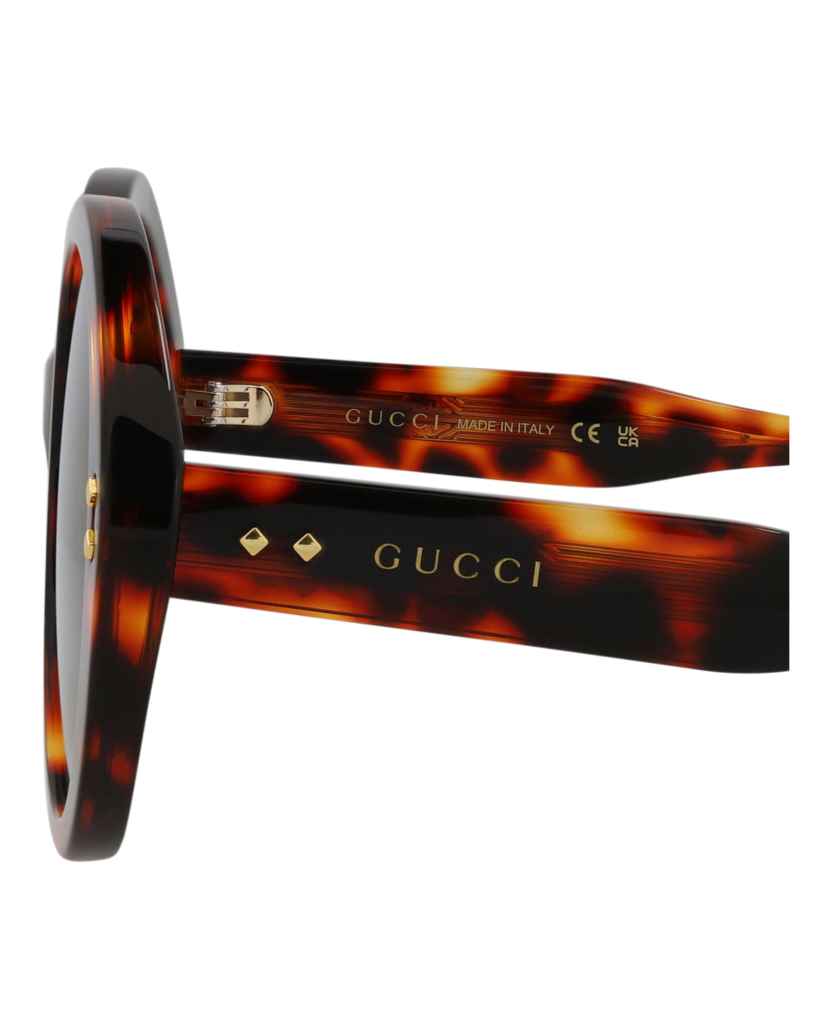 Gucci Womens Round/Oval Havana Havana Smoke Fashion Designer Eyewear