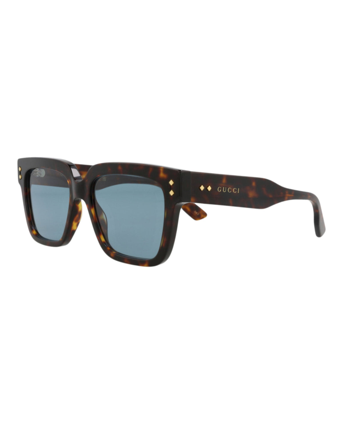 Gucci Mens Square/Rectangle Havana Havana Light Blue Fashion Designer Eyewear