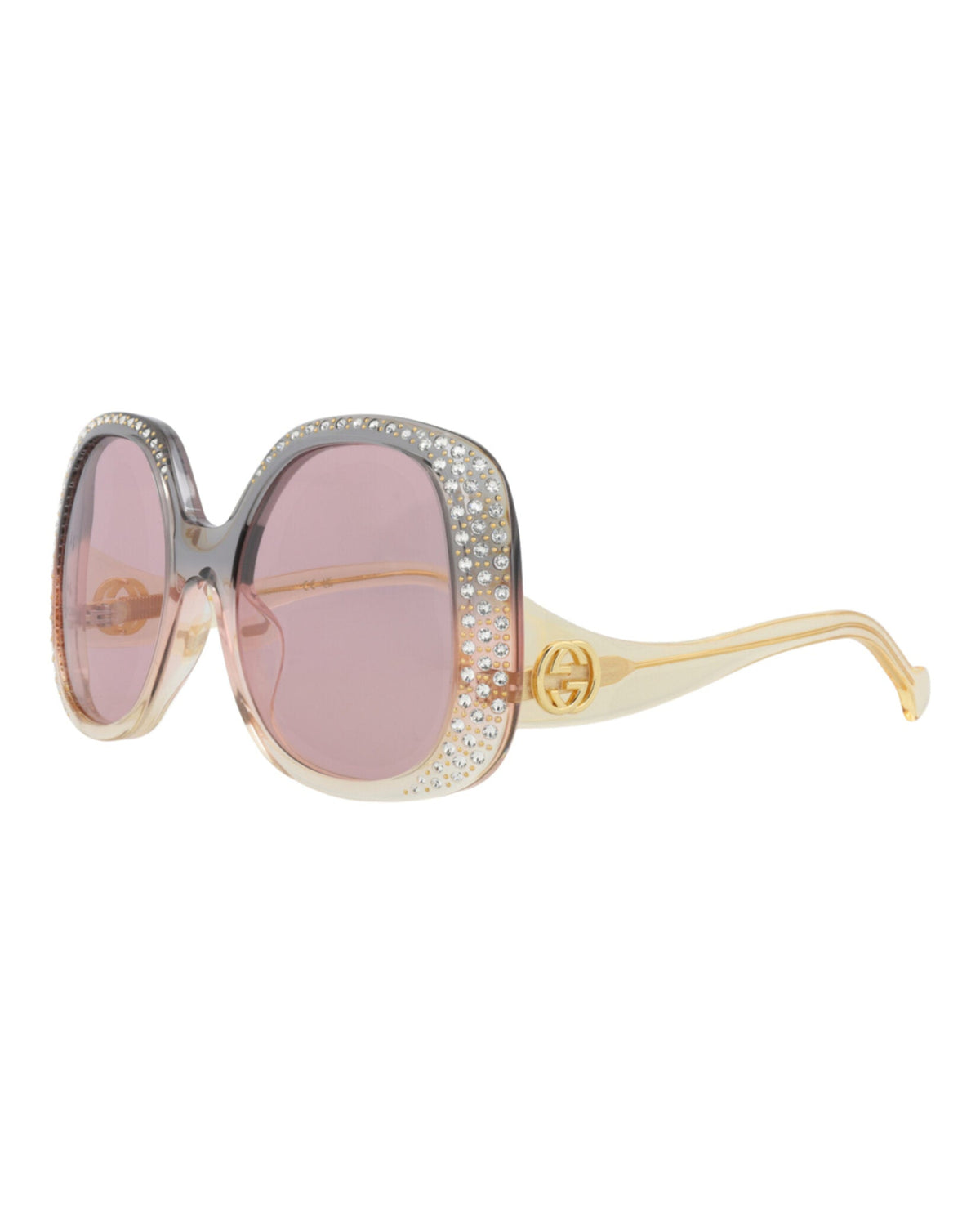 Gucci Womens Round/Oval Grey Yellow Pink Fashion Designer Eyewear