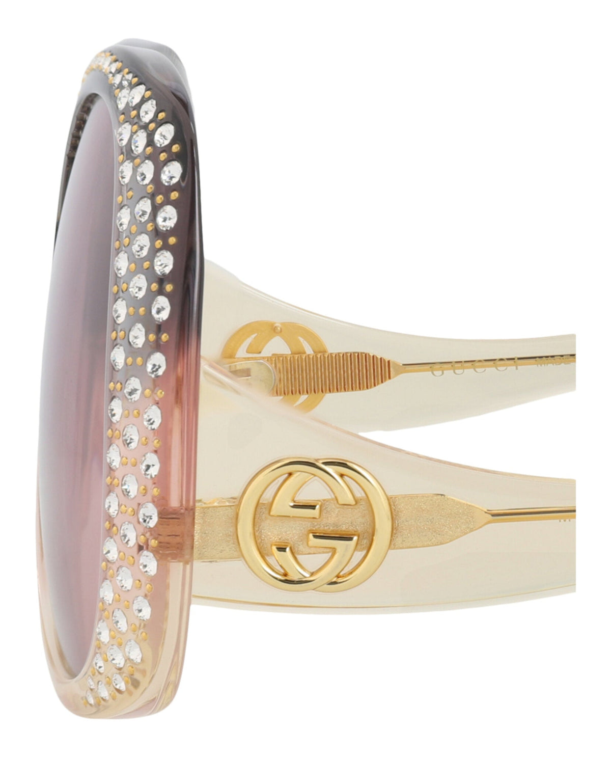 Gucci Womens Round/Oval Grey Yellow Pink Fashion Designer Eyewear