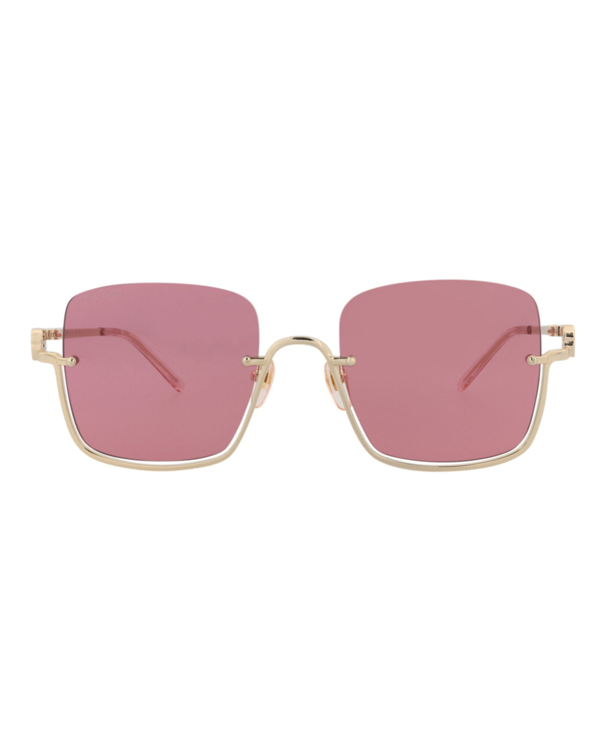 Gucci Womens Square/Rectangle Gold Gold Red Fashion Designer Eyewear