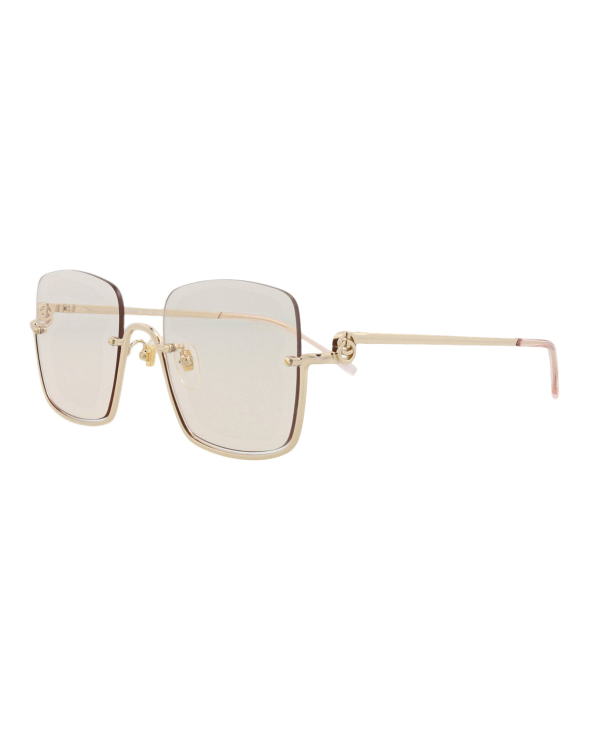 Gucci Womens Square/Rectangle Gold Gold Yellow Fashion Designer Eyewear