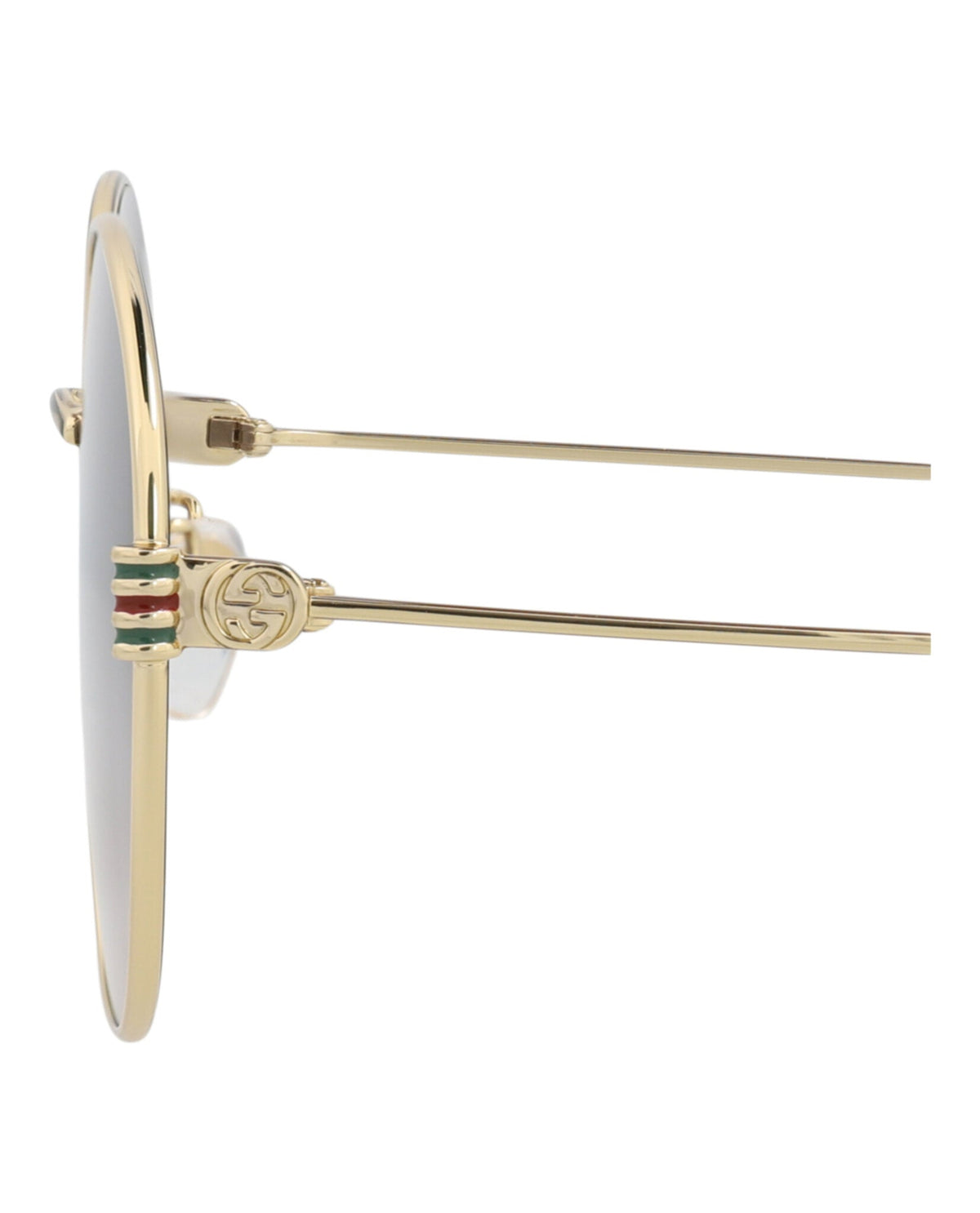 Gucci Womens Round/Oval Gold Gold Grey Fashion Designer Eyewear
