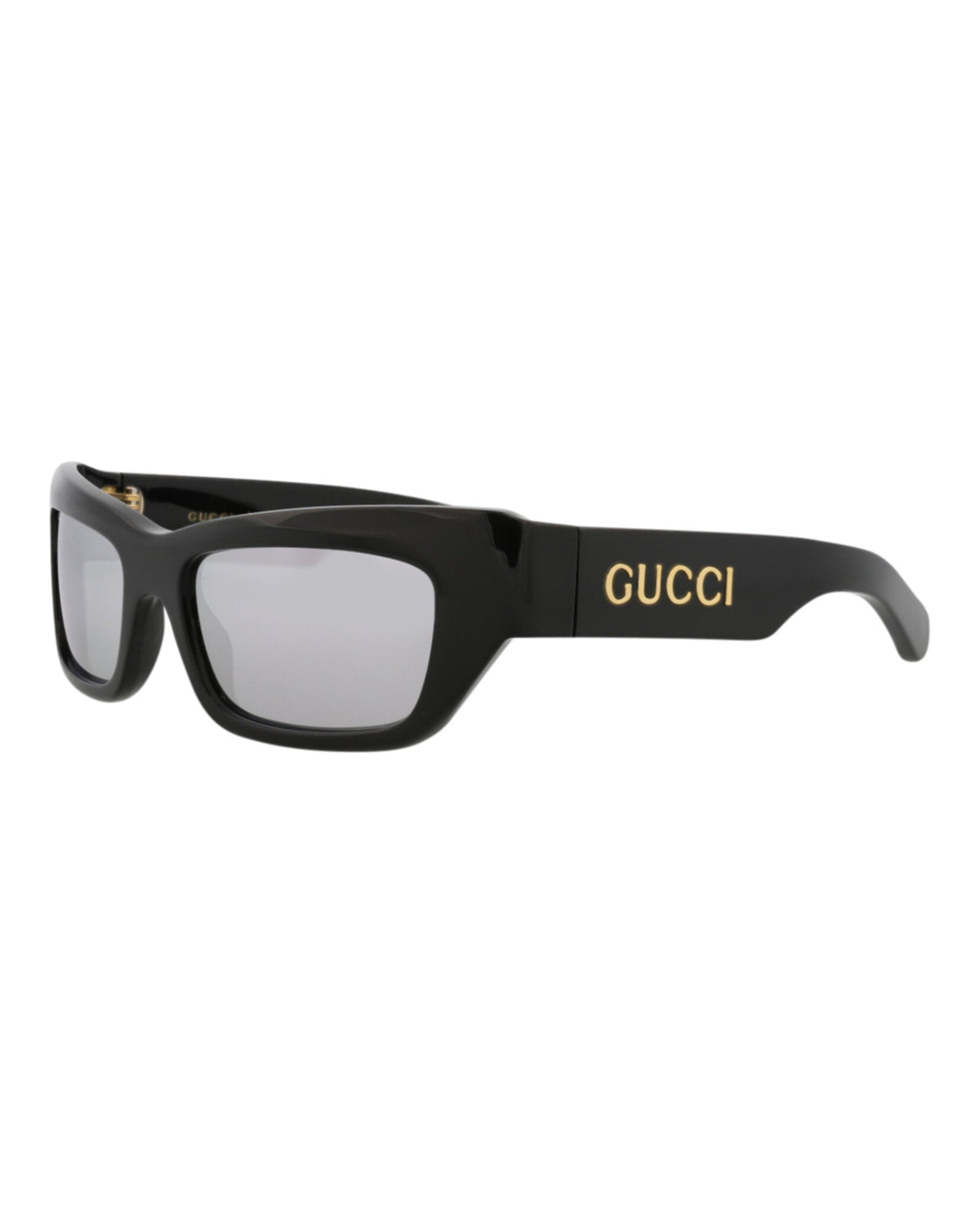 Gucci Mens Cat Eye Black Black Silver Fashion Designer Eyewear