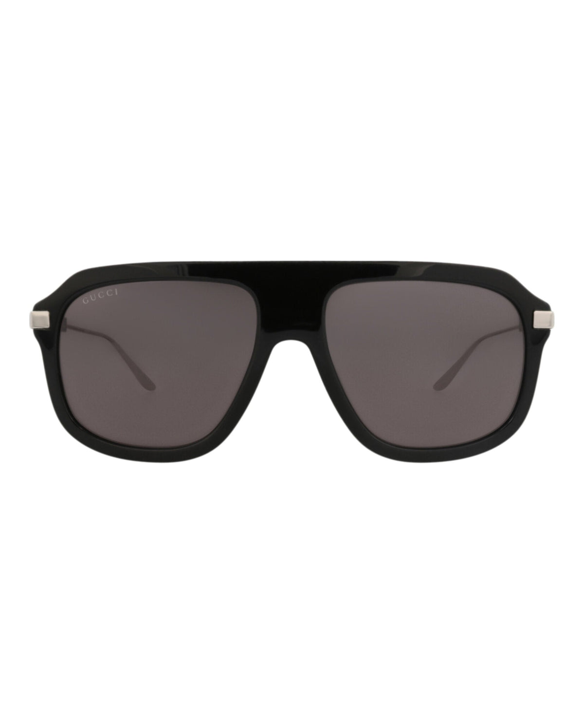 Gucci Mens Aviator Black Silver Grey Fashion Designer Eyewear