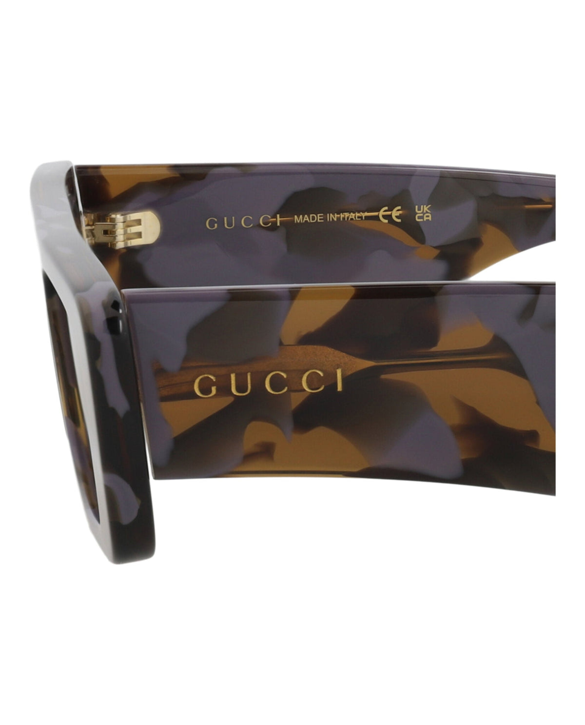 Gucci Mens Square/Rectangle Havana Havana Brown Fashion Designer Eyewear