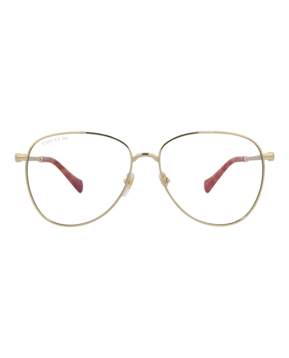 Gucci Womens Aviator Gold Gold Transparent Fashion Designer Eyewear