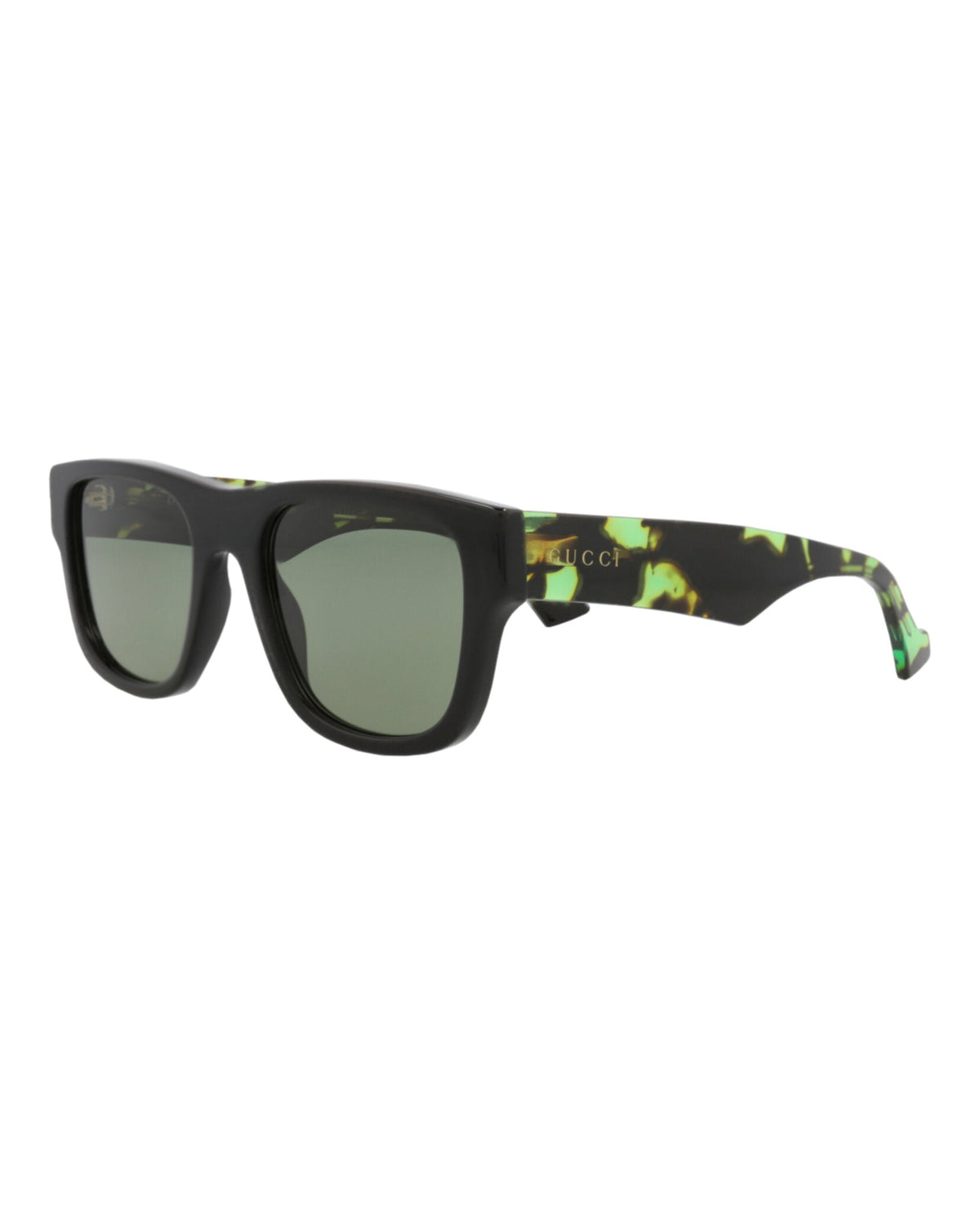 Gucci Mens Square/Rectangle Black Havana Green Fashion Designer Eyewear