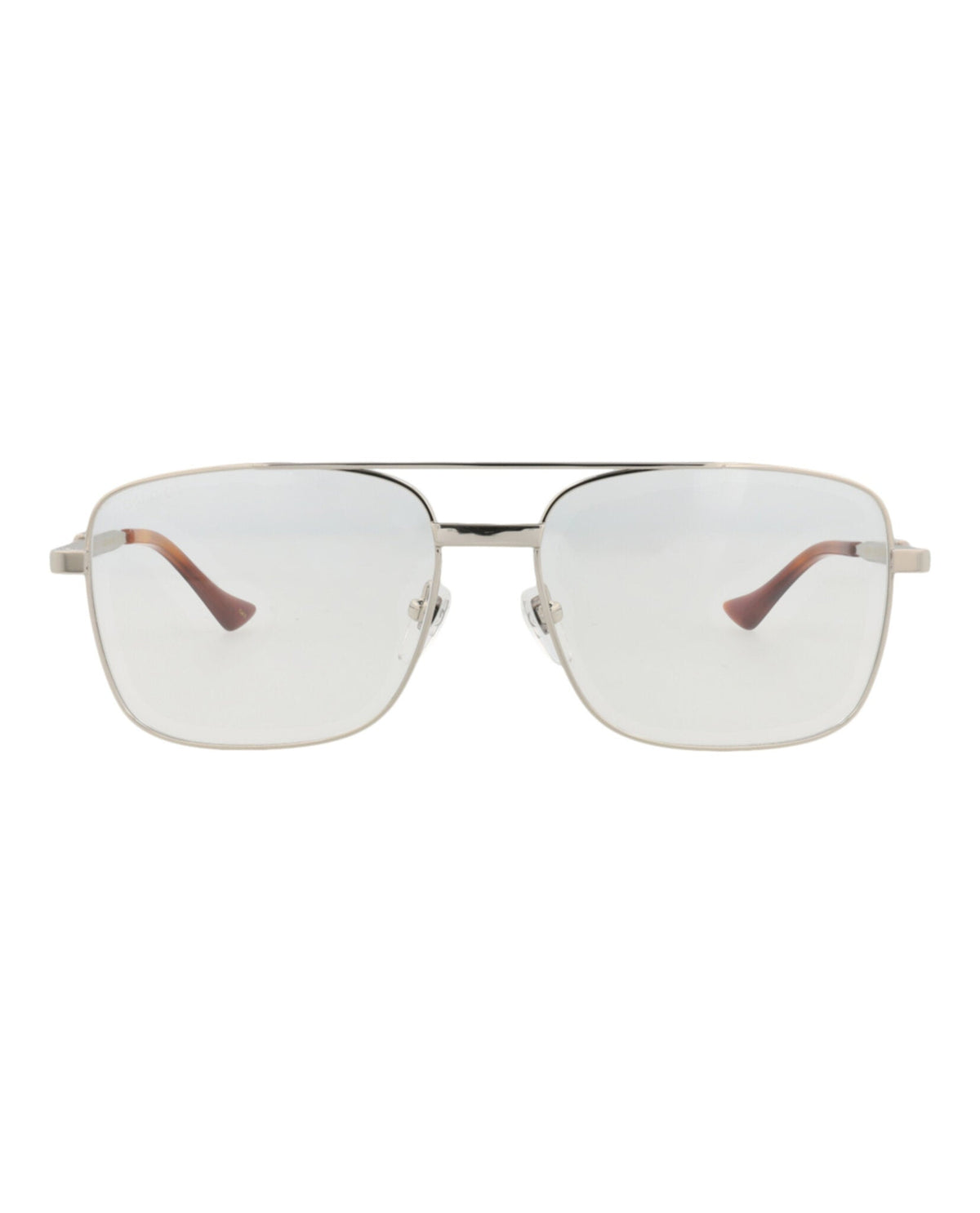 Gucci Mens Aviator Silver Silver Transparent Fashion Designer Eyewear