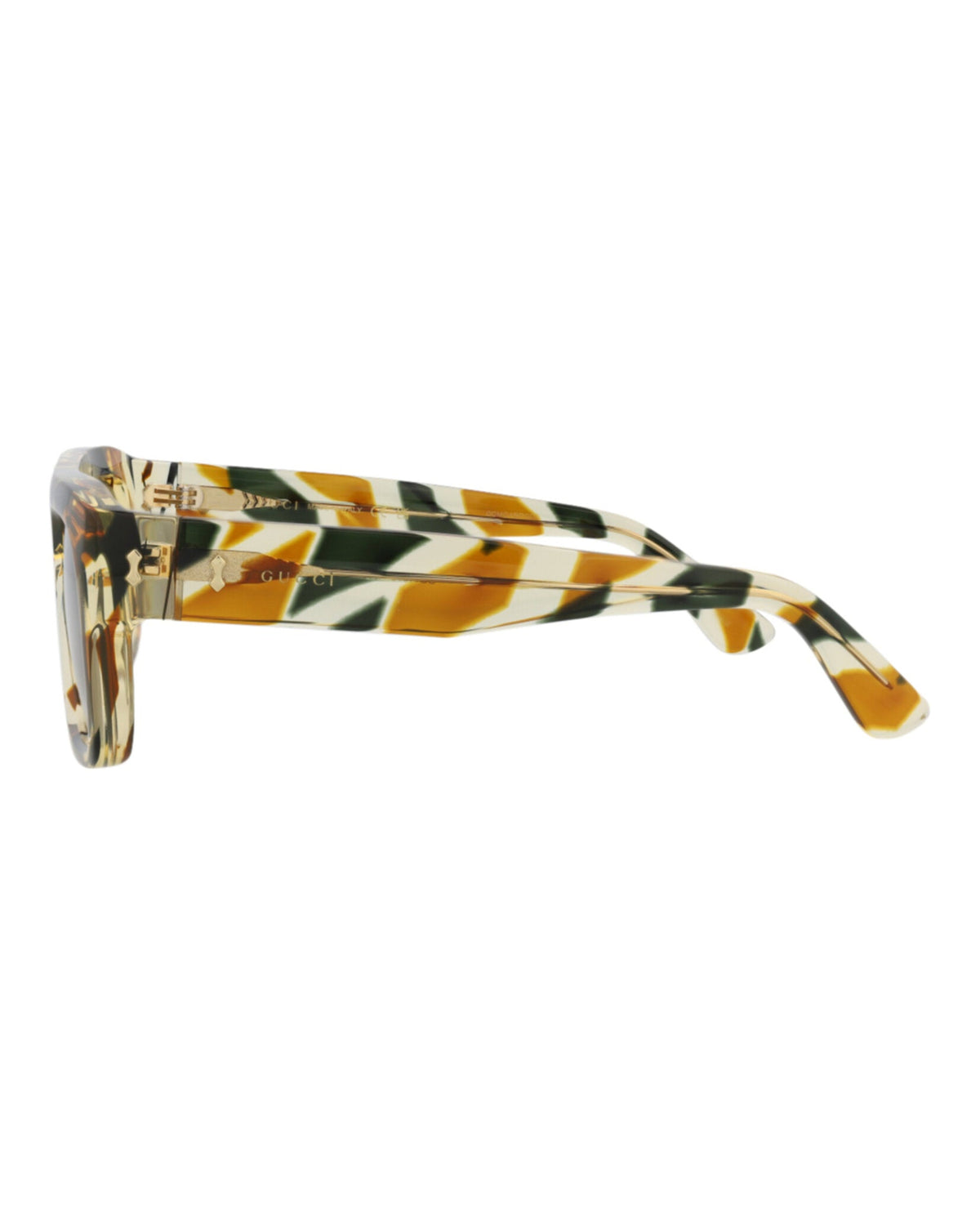 Gucci Mens Square/Rectangle Havana Havana Brown Fashion Designer Eyewear