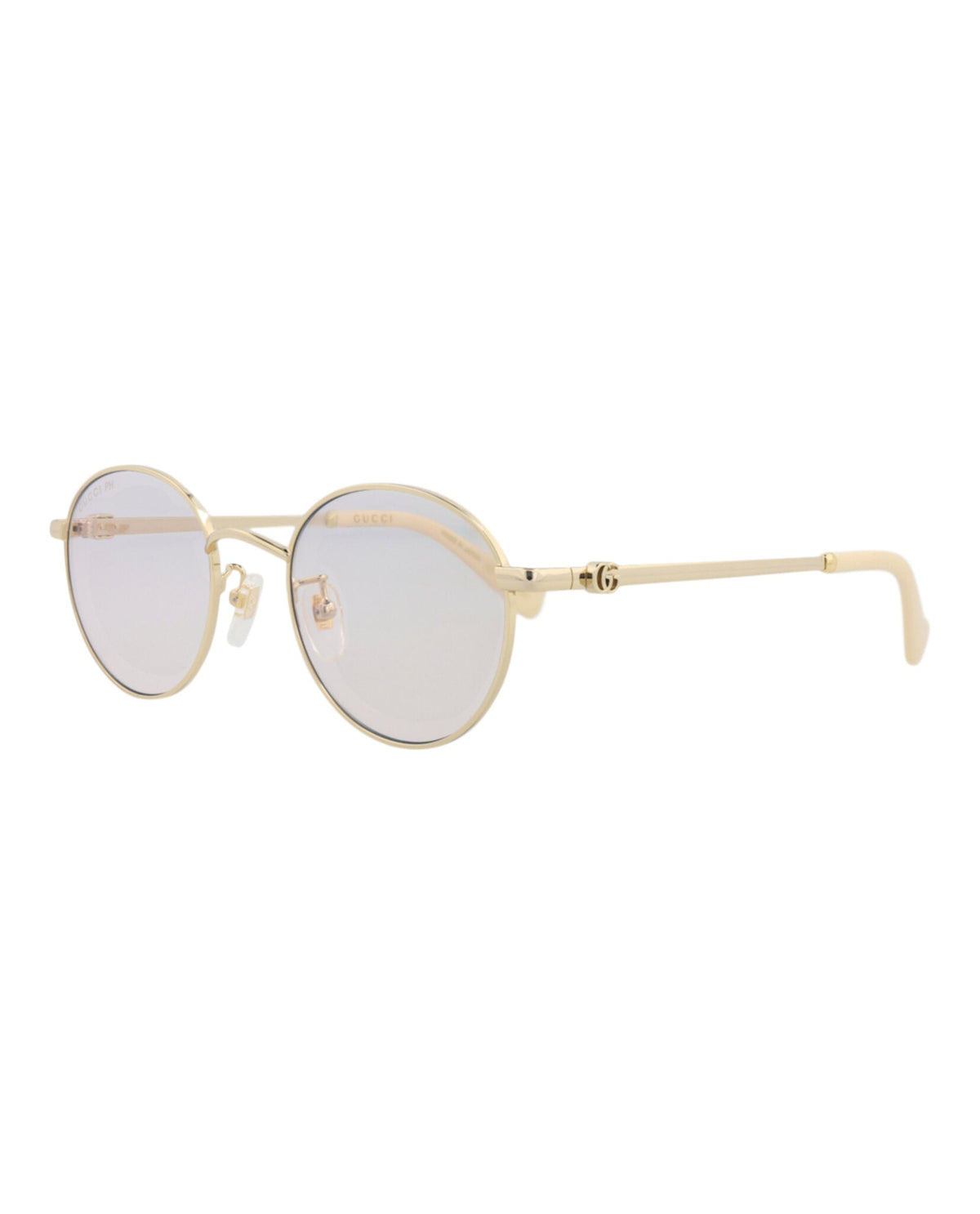 Gucci Womens Round/Oval Gold Gold Transparent Fashion Designer Eyewear