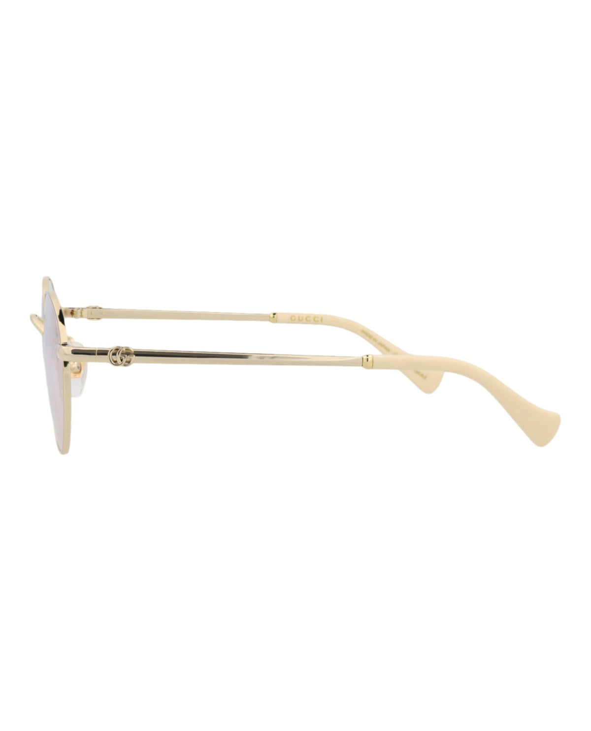 Gucci Womens Round/Oval Gold Gold Transparent Fashion Designer Eyewear