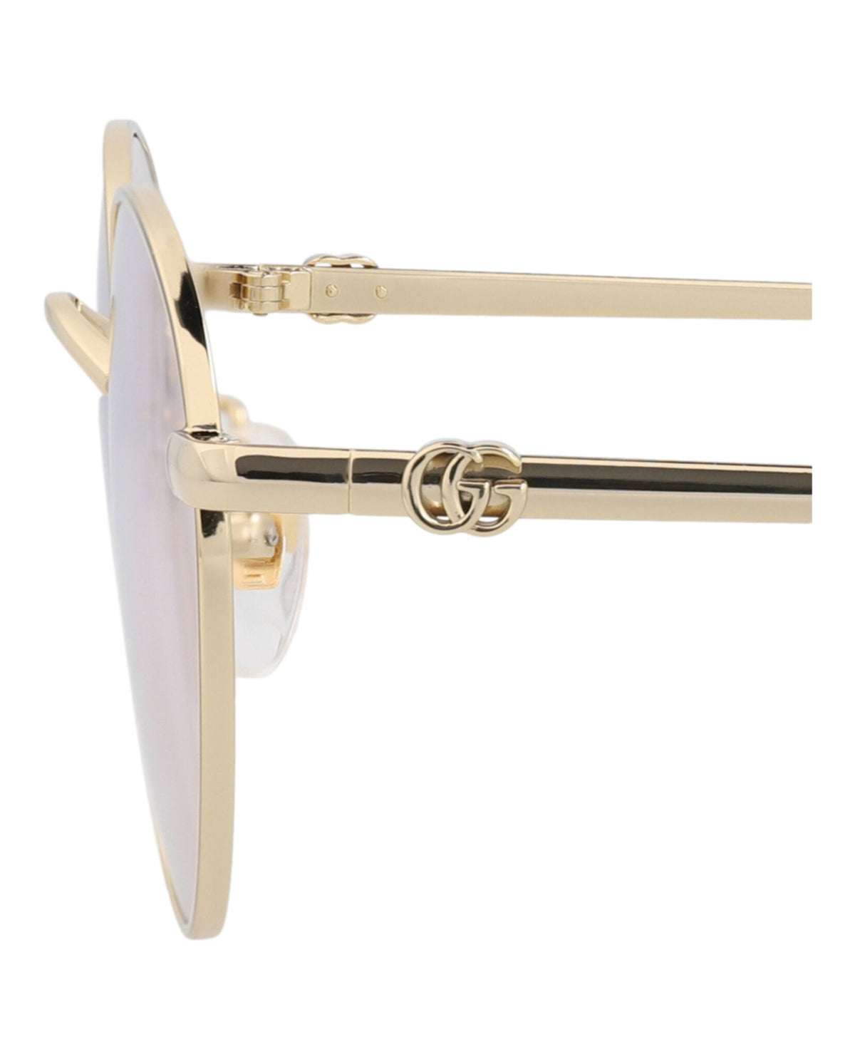 Gucci Womens Round/Oval Gold Gold Transparent Fashion Designer Eyewear