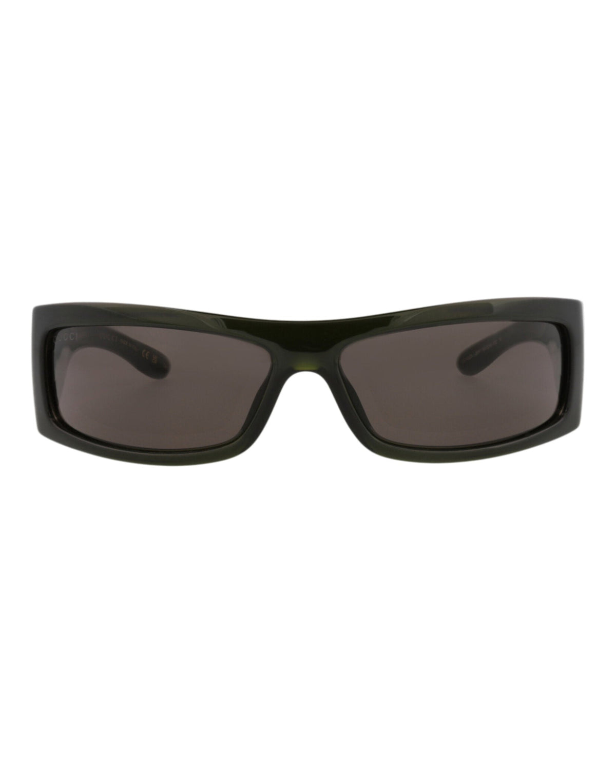 Gucci Mens Shield/Wrap Green Green Grey Fashion Designer Eyewear