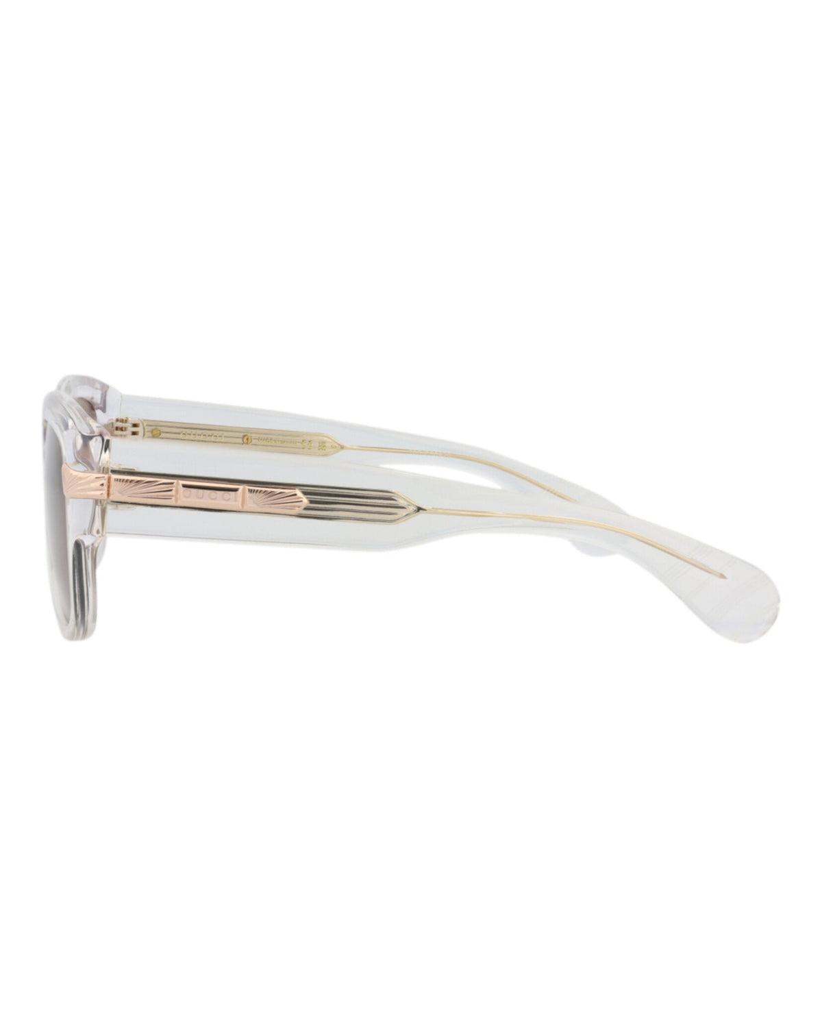 Gucci Mens Square/Rectangle Crystal Crystal Brown Fashion Designer Eyewear