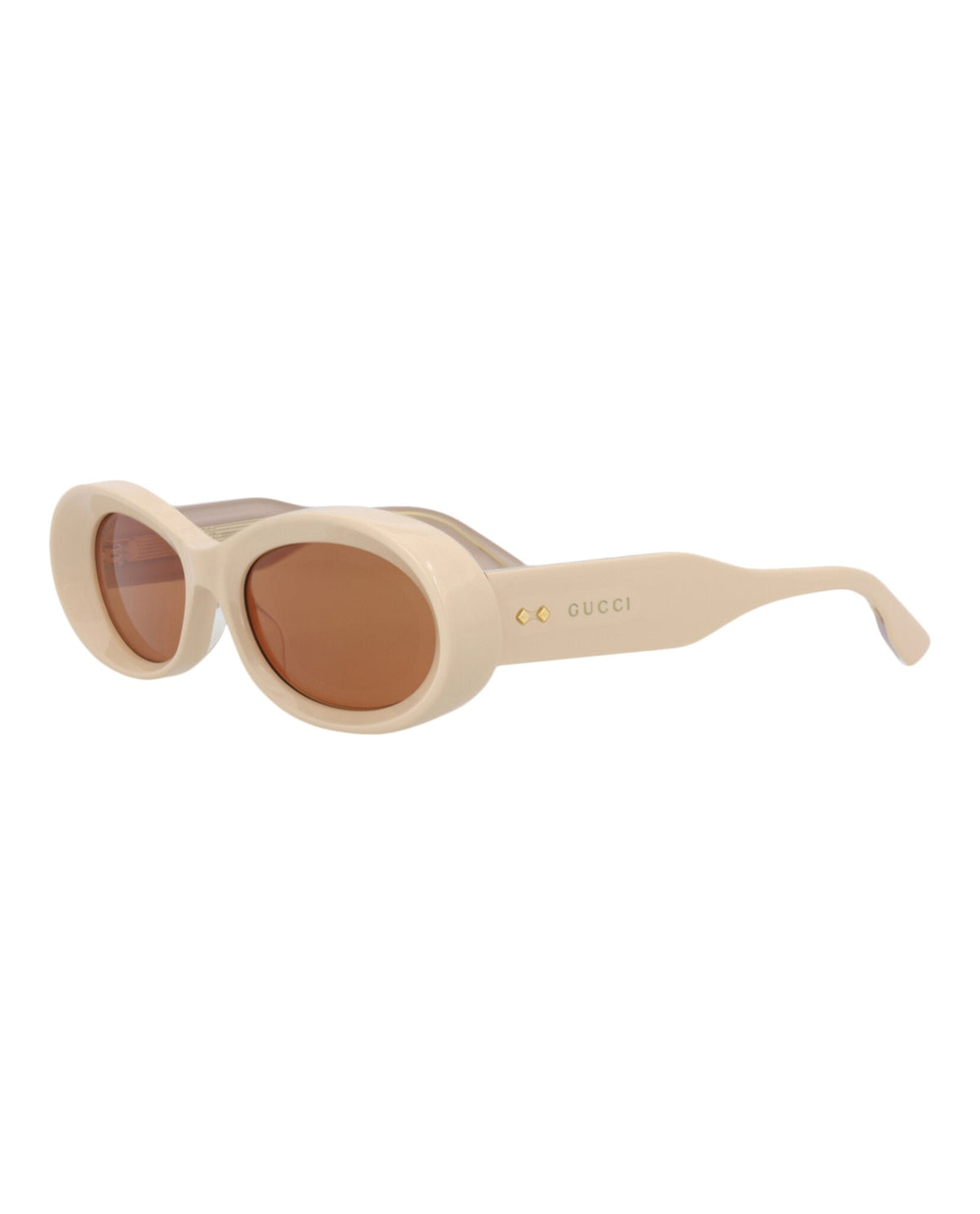 Gucci Womens Round/Oval Beige Beige Brown Fashion Designer Eyewear