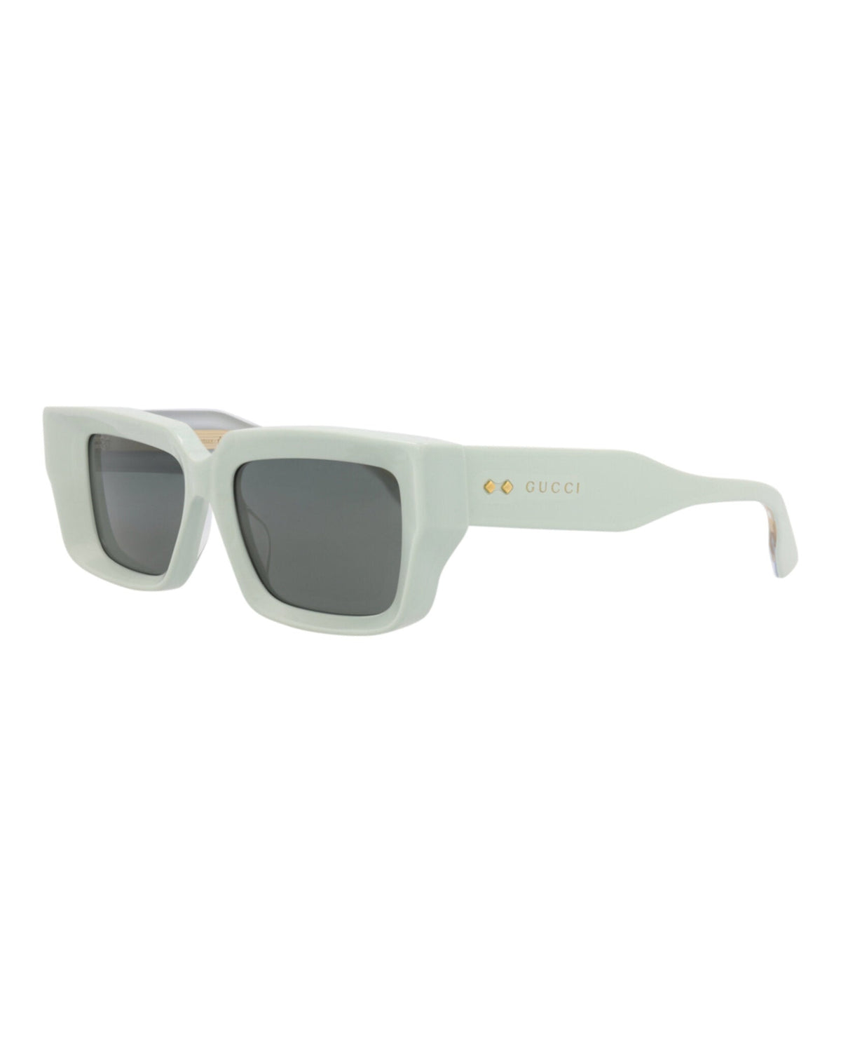 Gucci Unisex Square/Rectangle Green Green Grey Fashion Designer Eyewear