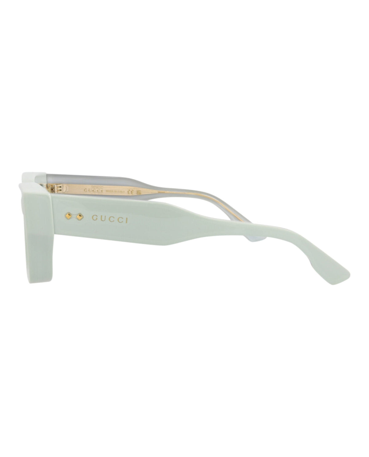 Gucci Unisex Square/Rectangle Green Green Grey Fashion Designer Eyewear