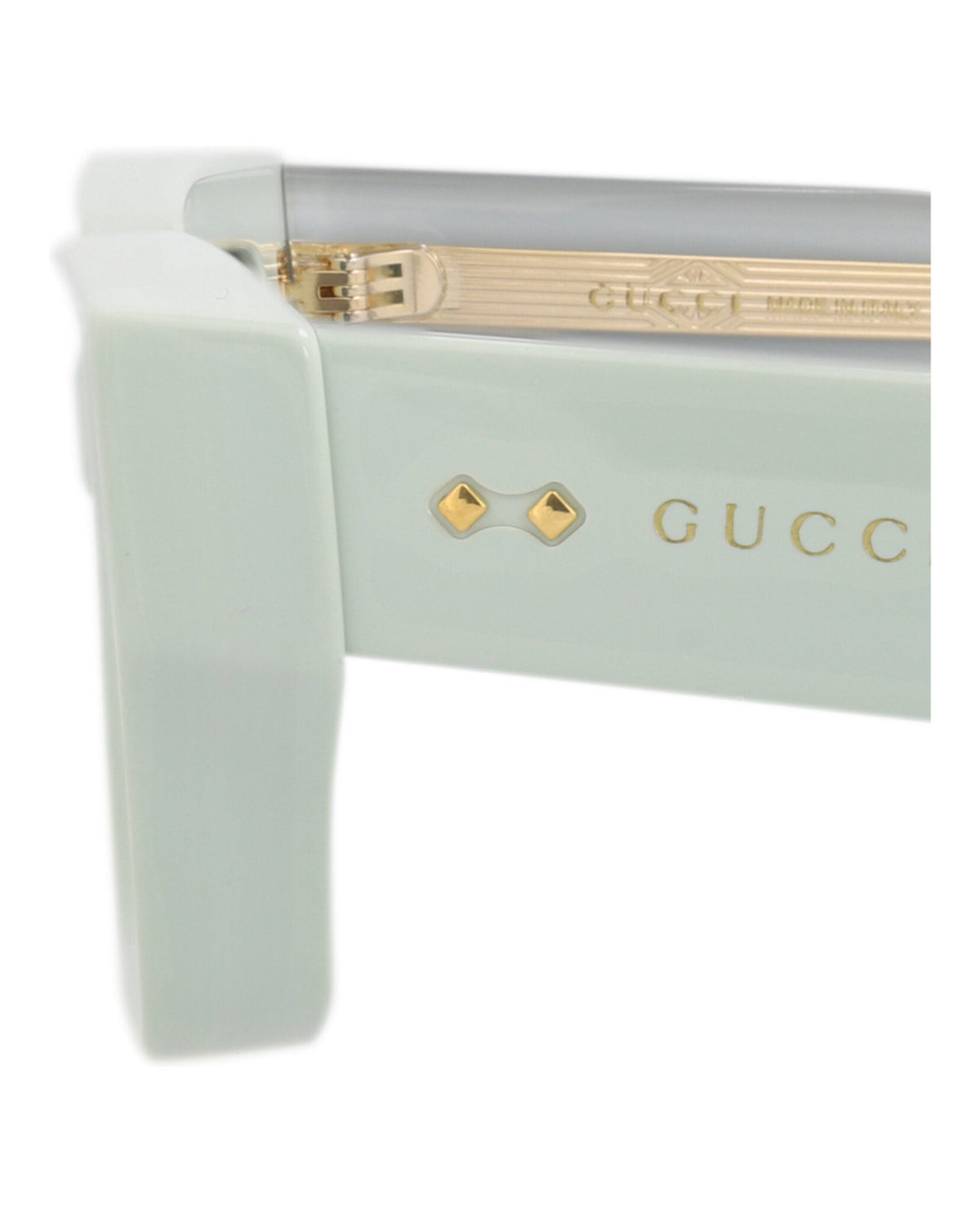 Gucci Unisex Square/Rectangle Green Green Grey Fashion Designer Eyewear