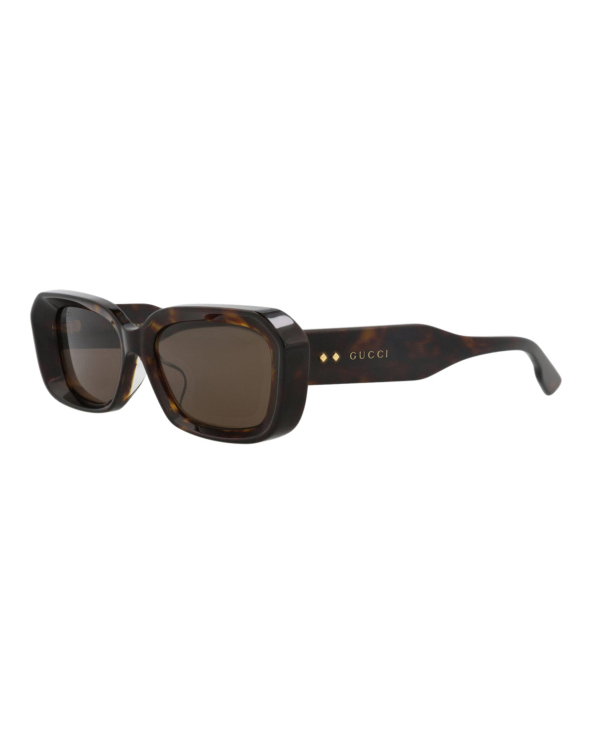 Gucci Womens Square/Rectangle Havana Havana Brown Fashion Designer Eyewear
