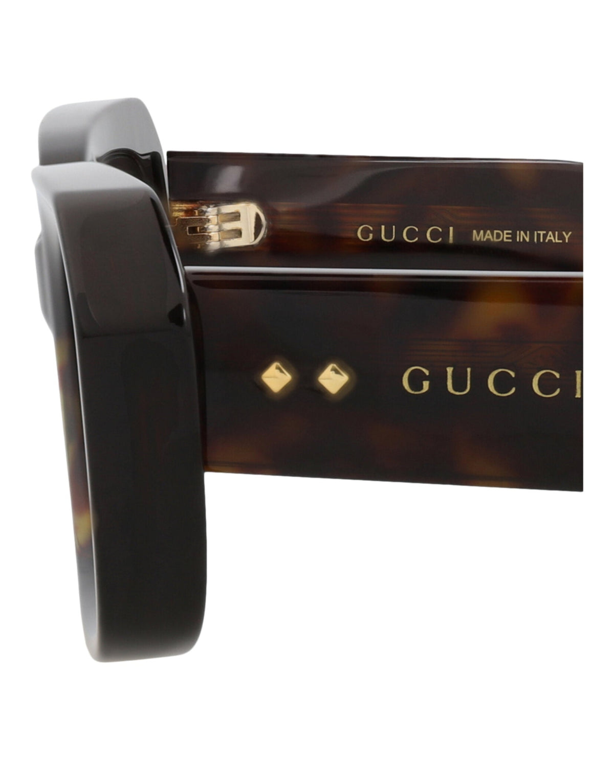 Gucci Womens Square/Rectangle Havana Havana Brown Fashion Designer Eyewear