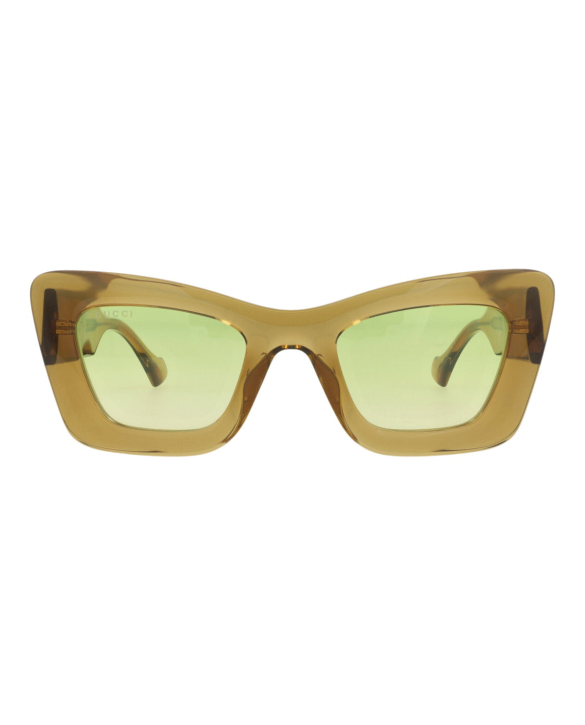 Gucci Womens Cat Eye Brown Brown Green Fashion Designer Eyewear