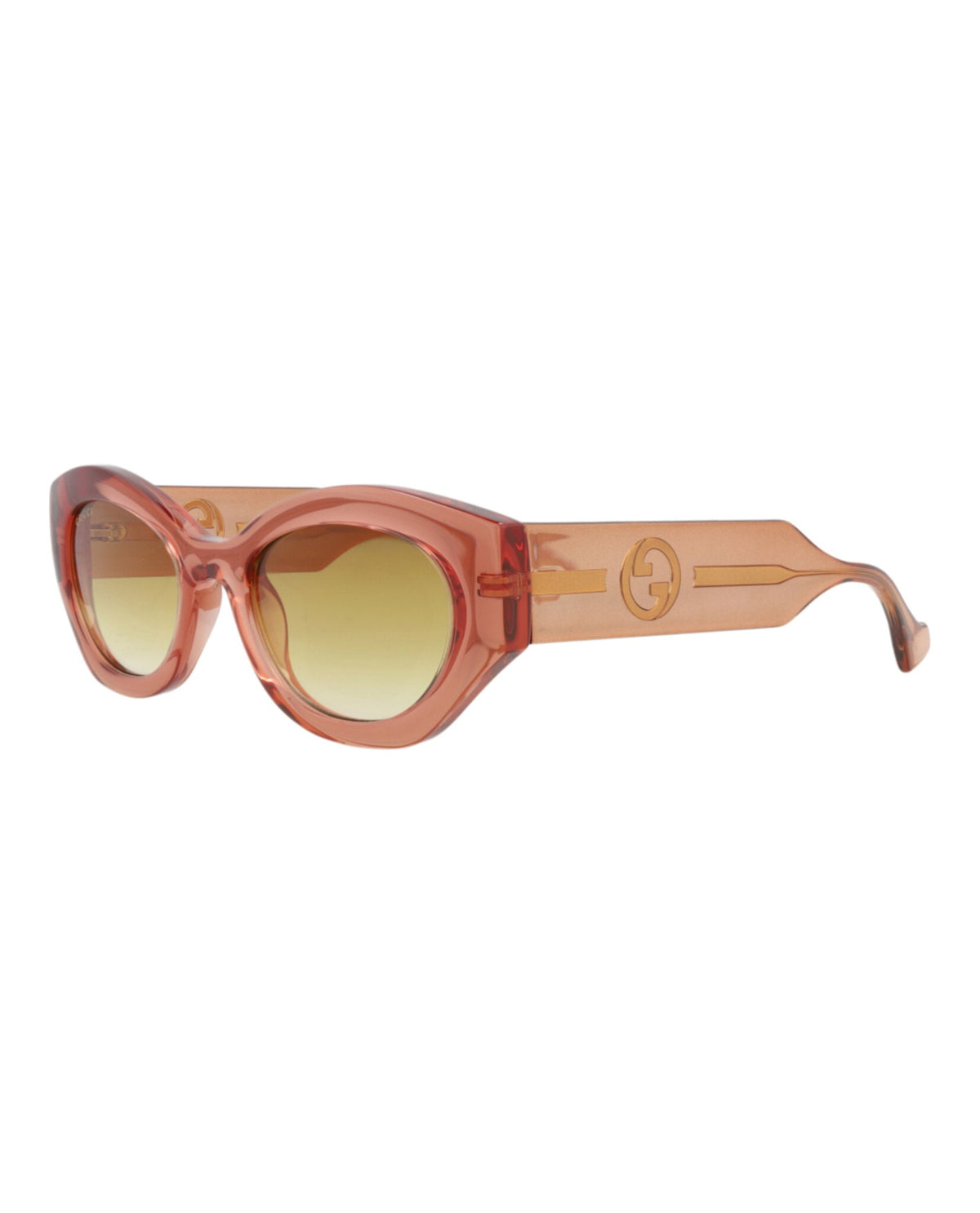 Gucci Womens Round/Oval Brown Brown Brown Fashion Designer Eyewear