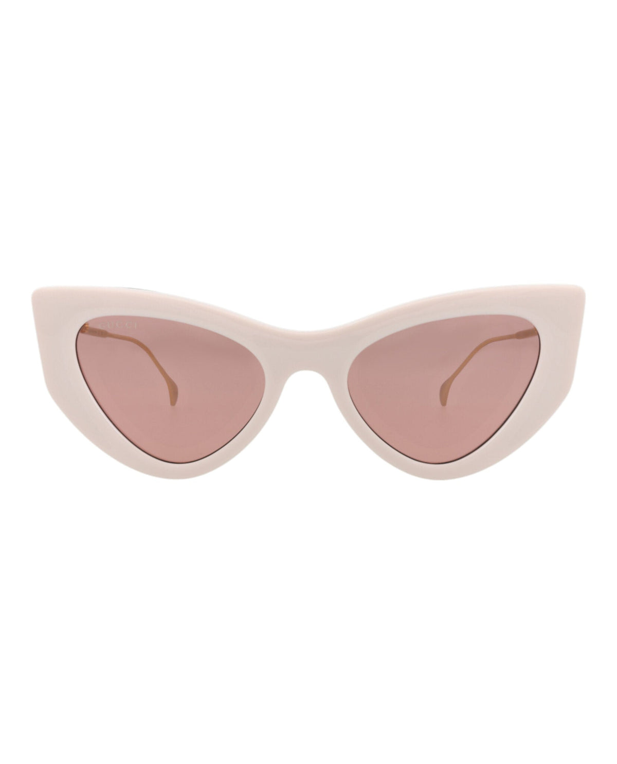 Gucci Womens Cat Eye Ivory Gold Red Fashion Designer Eyewear