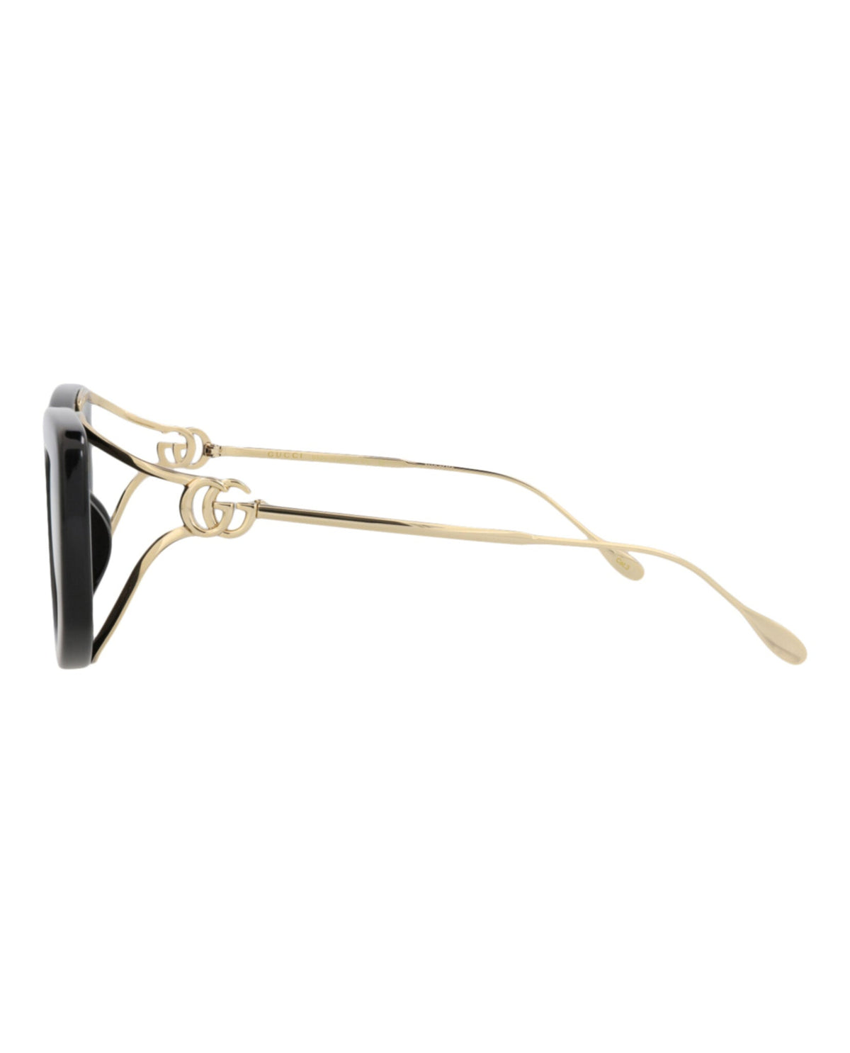 Gucci Womens Square/Rectangle Black Gold Grey Fashion Designer Eyewear