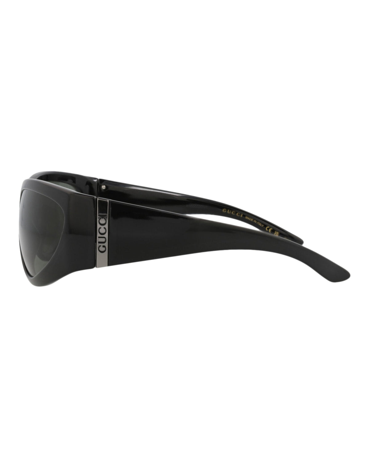 Gucci Mens Shield/Wrap Black Black Grey Fashion Designer Eyewear