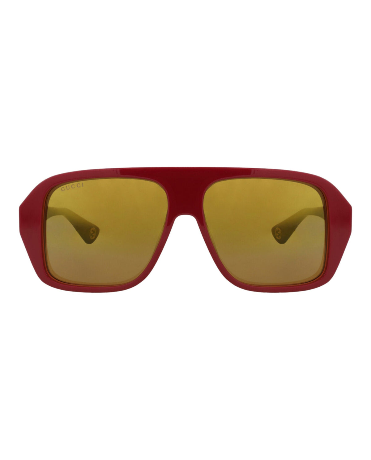 Gucci Mens Aviator Red Red Gold Fashion Designer Eyewear