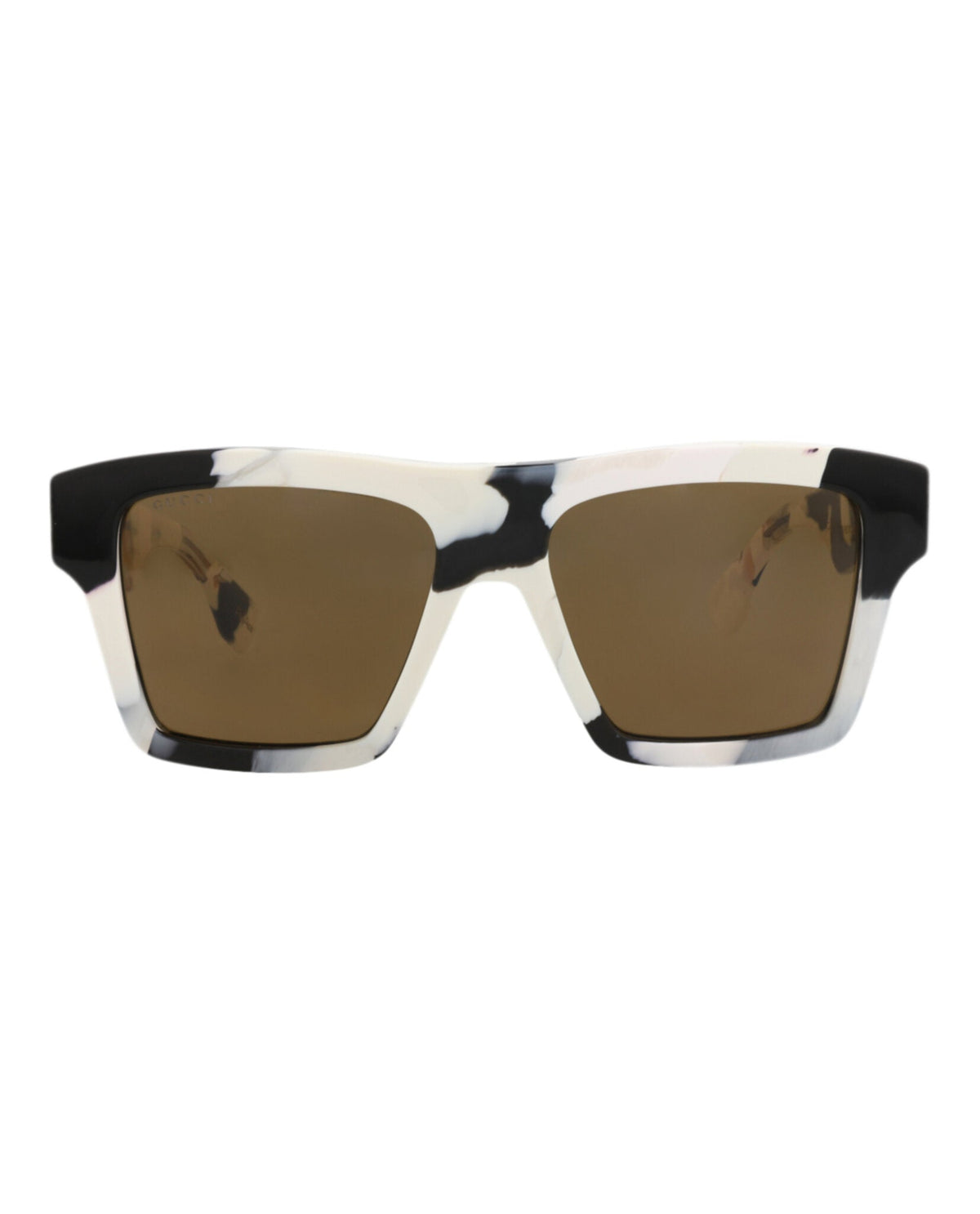 Gucci Mens Square/Rectangle White White Brown Fashion Designer Eyewear
