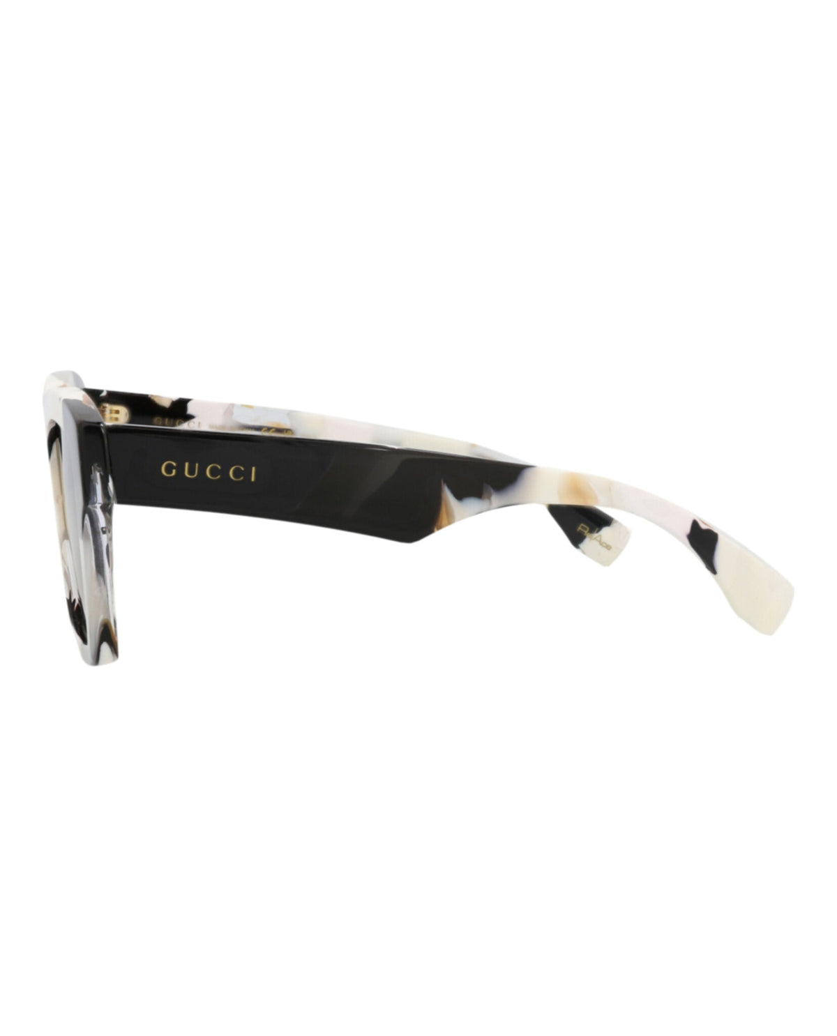 Gucci Mens Square/Rectangle White White Brown Fashion Designer Eyewear