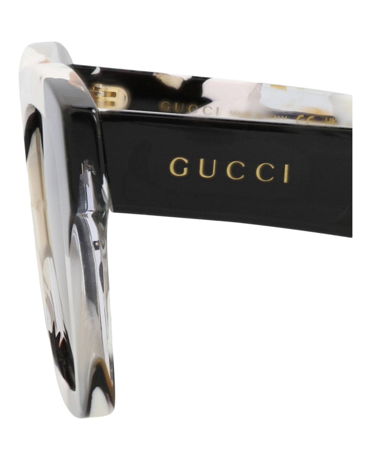 Gucci Mens Square/Rectangle White White Brown Fashion Designer Eyewear