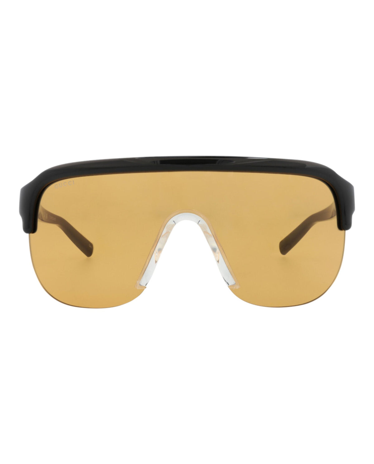 Gucci Mens Shield/Wrap Black Black Orange Fashion Designer Eyewear