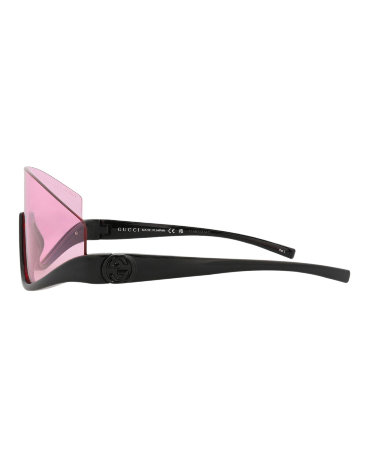 Gucci Womens Shield/Wrap Black Black Pink Fashion Designer Eyewear