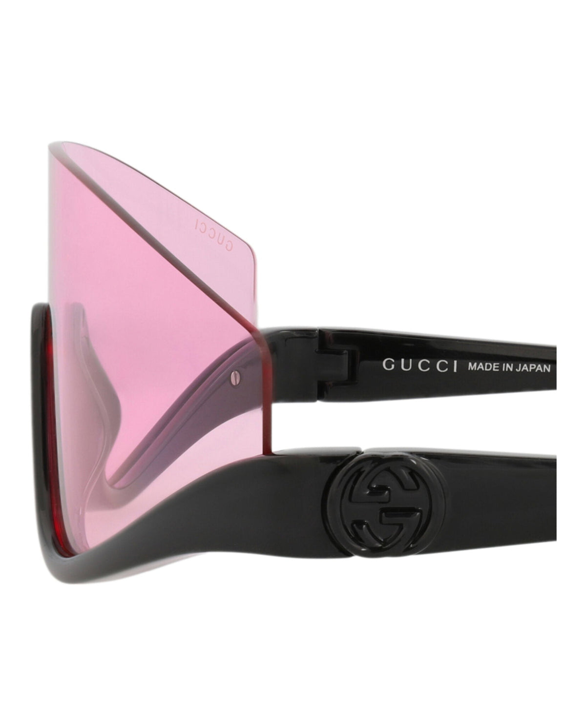 Gucci Womens Shield/Wrap Black Black Pink Fashion Designer Eyewear
